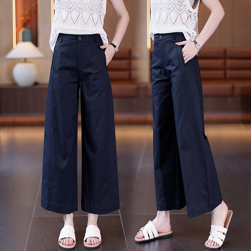 直筒九分裤女小个子2026新款夏季薄款高腰宽松垂感八分西装休闲裤