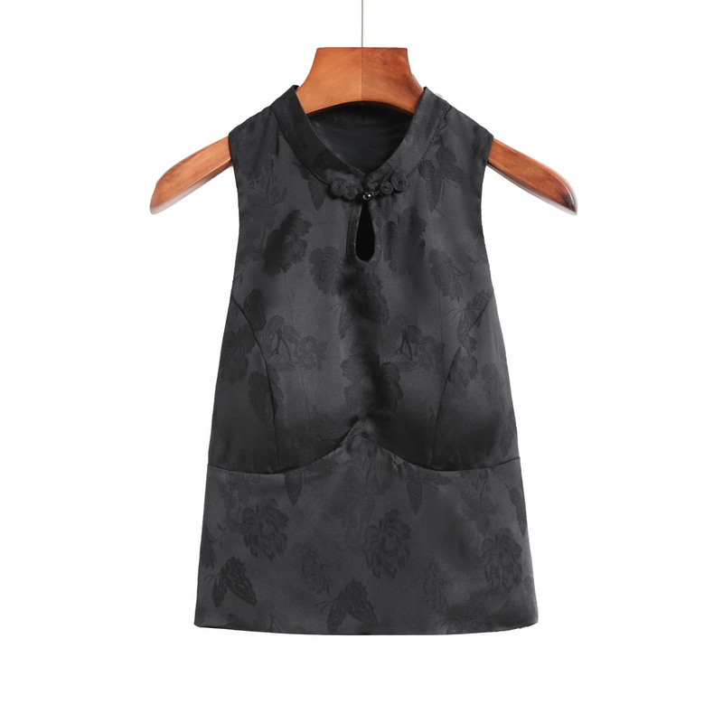 一体文胸外穿短款旗袍领背心小衫