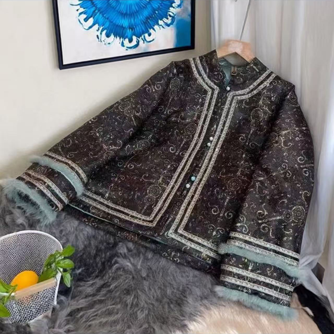 国风时尚复古设计感女士棉衣外套