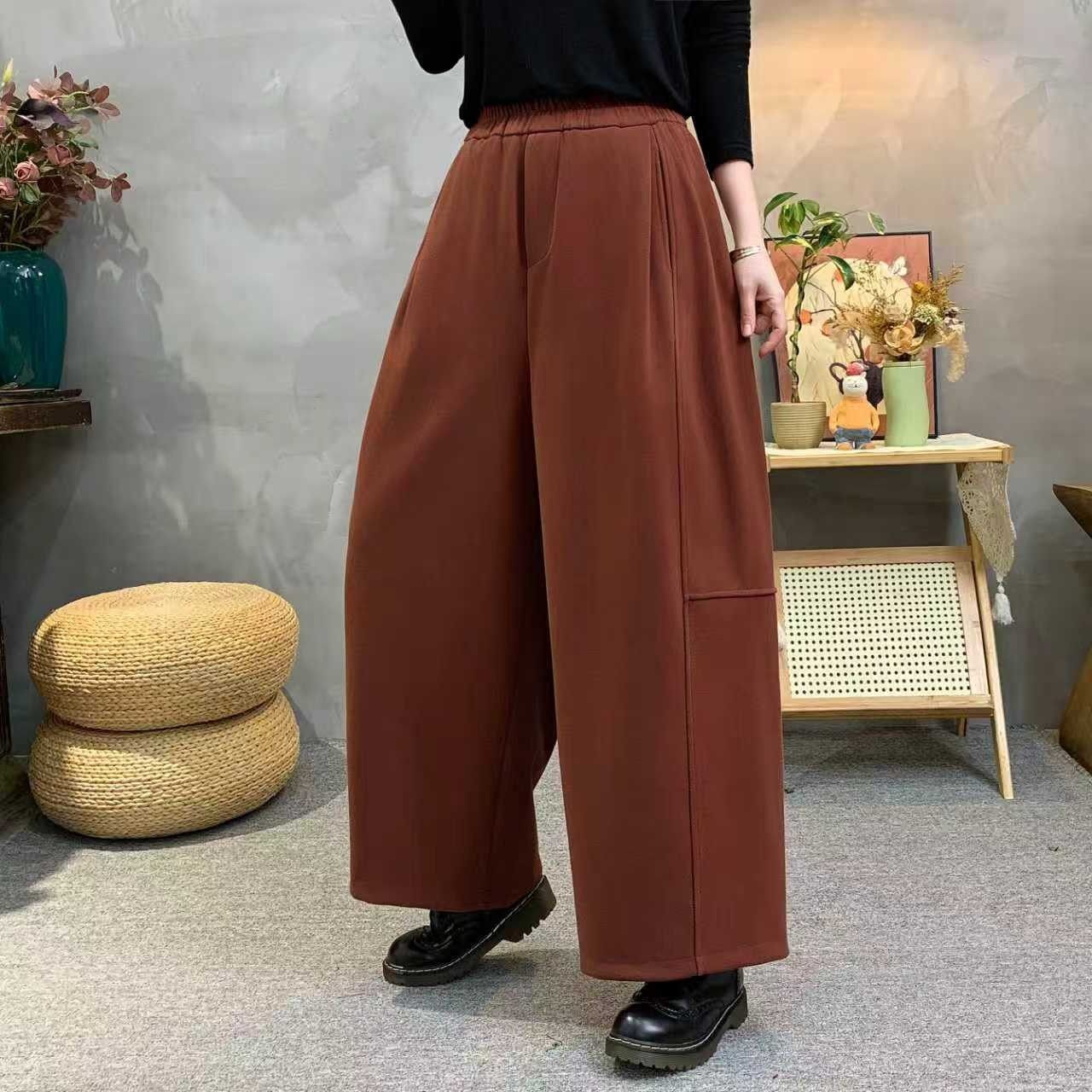 九分花苞裤宽松阔腿休闲裤