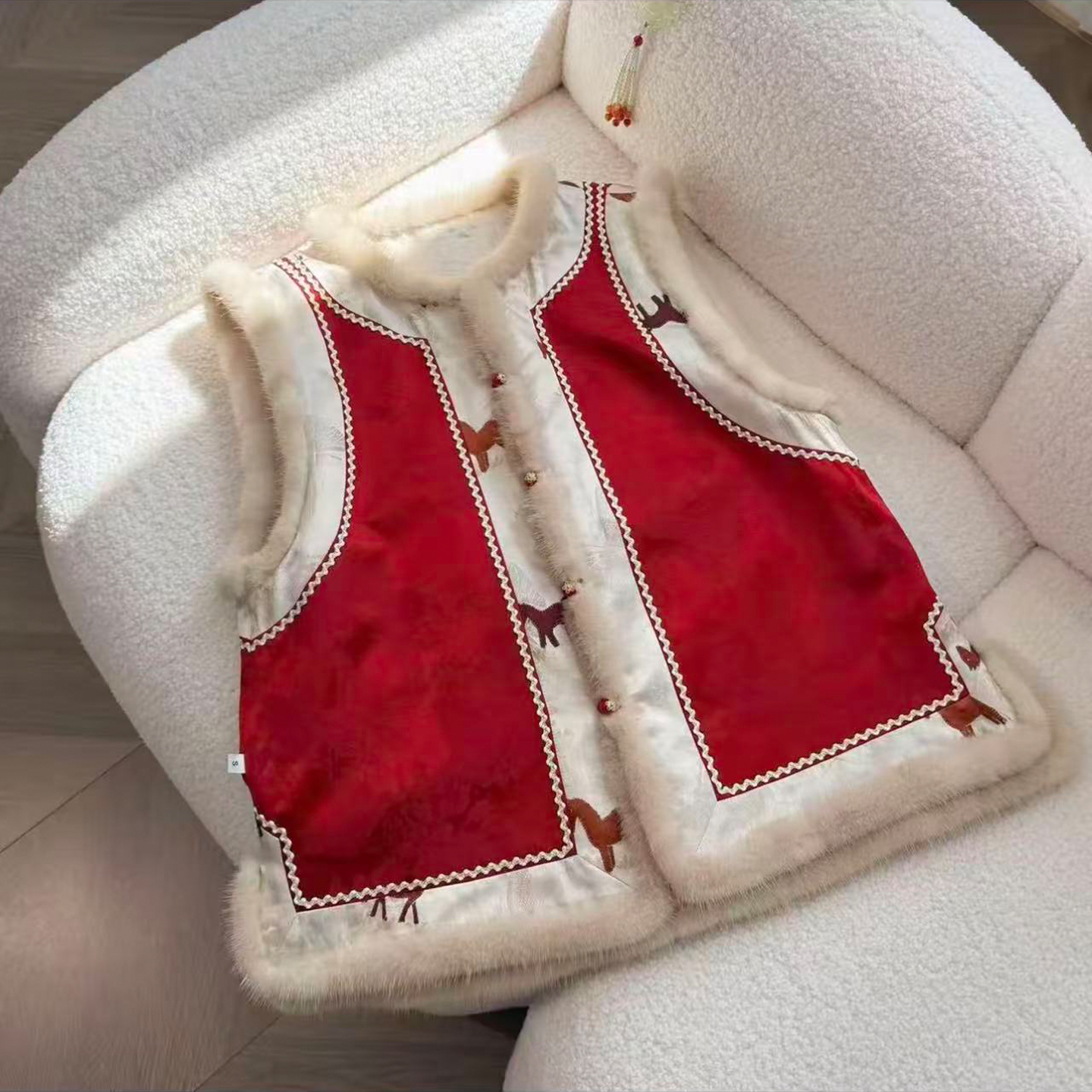 新中式拜年服国风坎肩棉马甲