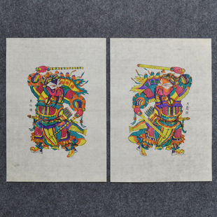 朱仙镇木板年画步直鞭柴王推车福禄寿三星观音送子门神五子登科