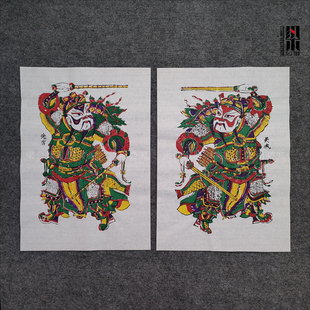 朱仙镇年画步下鞭秦琼敬德岐山脚姜子牙五子登科加官进爵火塘寨