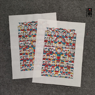 手工年画非物质文化遗产正宗武强木版年画天地天全神中华孝堂全图