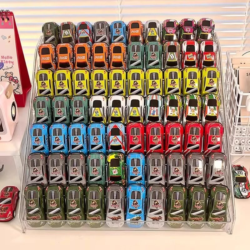 合金模型小汽车展示架1:64风火轮多美卡阶梯透明收纳盒多层置物架