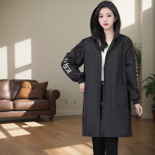 新款冬季加绒工作服防水外穿耐脏防尘女士长袖连帽防油厨房罩衣男