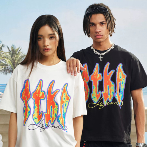 艾志恒Asen同款STKD热成像印花短袖T恤美式街头潮流男女个性体恤