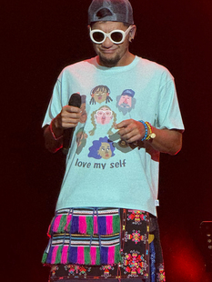 张震岳同款巡演限定卡通love my self Tee印花男女情侣装短袖T恤