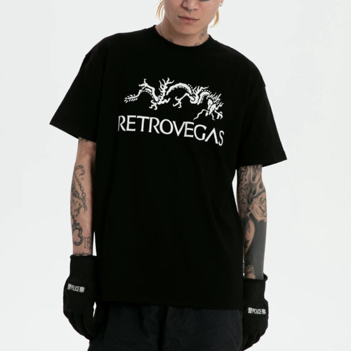 *RTVG*RETROVE夏季新款国潮牌男女恶搞始祖龙基础黑白短袖T恤纯棉