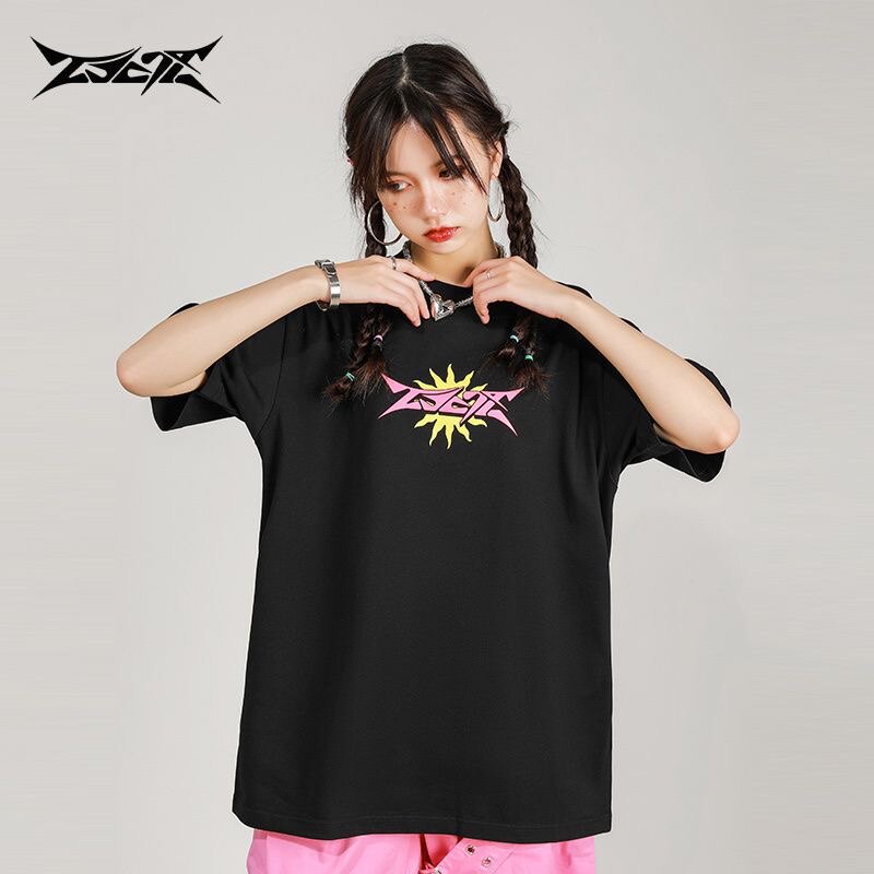 2728world法老2022夏季我想度假印花短袖圆领潮牌宽松t恤女上衣