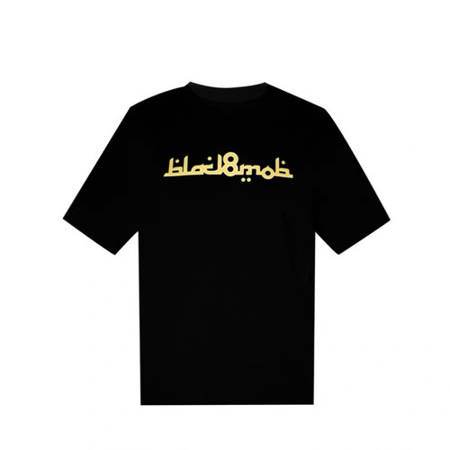 【BLACK8MOB】2026SS美式复古阿拉伯LOGO基础纯棉短袖T恤男女休闲