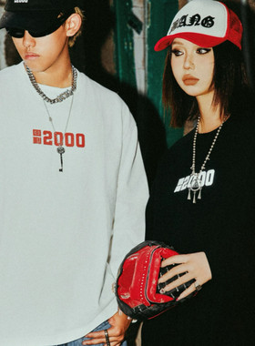 邦BANG x KEY.L刘聪「回到2000」专辑联名长Tee 基础长袖情侣T恤