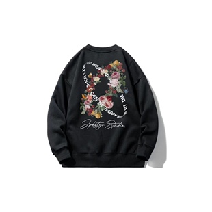 得物同款 KSTyo FW26玫瑰几何印花纯棉宽松圆领卫衣男女同款