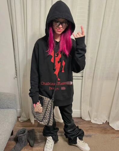 Opium_Hedi_Boy_G_19ss_吹笛恶魔剪影花卉蝴蝶连帽卫衣bleood同款