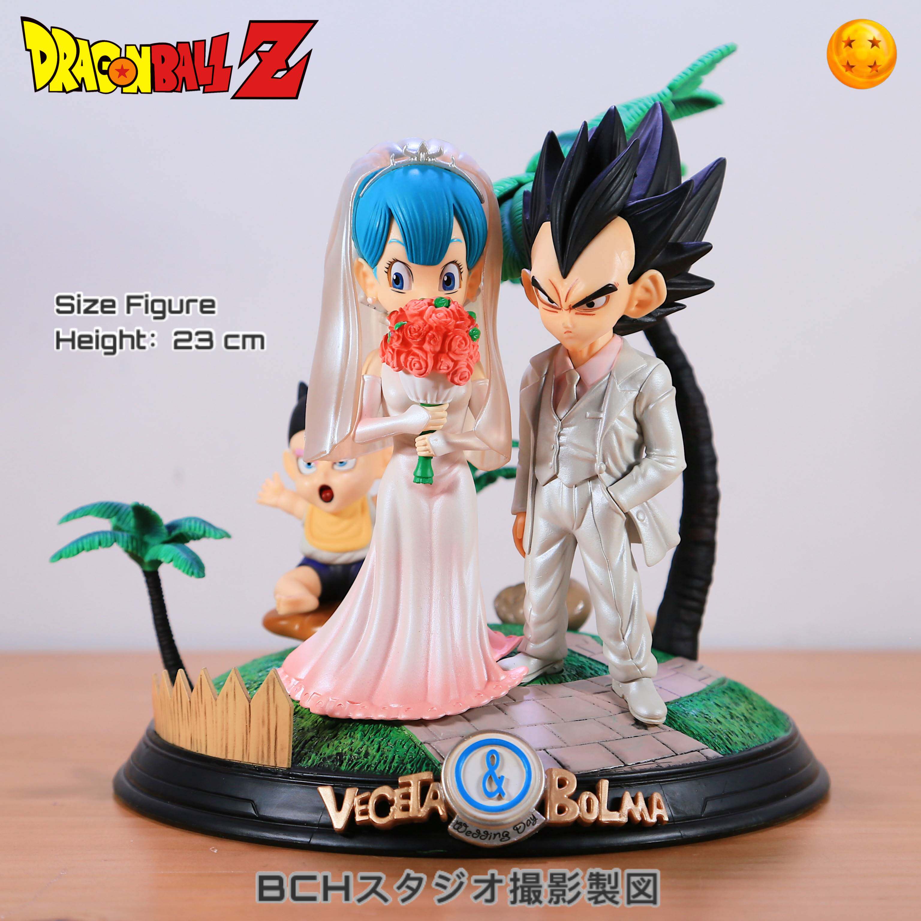 日本七龙珠贝吉塔布尔玛婚礼场景手办特兰克斯gk模型摆件结婚礼