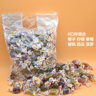 俄罗斯进口KDV糖一番水果汁夹心软糖橡皮糖1000g糖果儿童零食散装