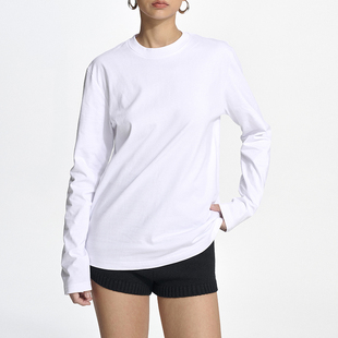 圆领打底衫 Decemarch正肩版 型纯棉T恤女挺括质感高克重水洗棉长袖