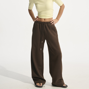 保暖长裤 Decemarch秋冬肌理宽松休闲裤 厚款 香蕉裤 女 松紧腰阔腿裤