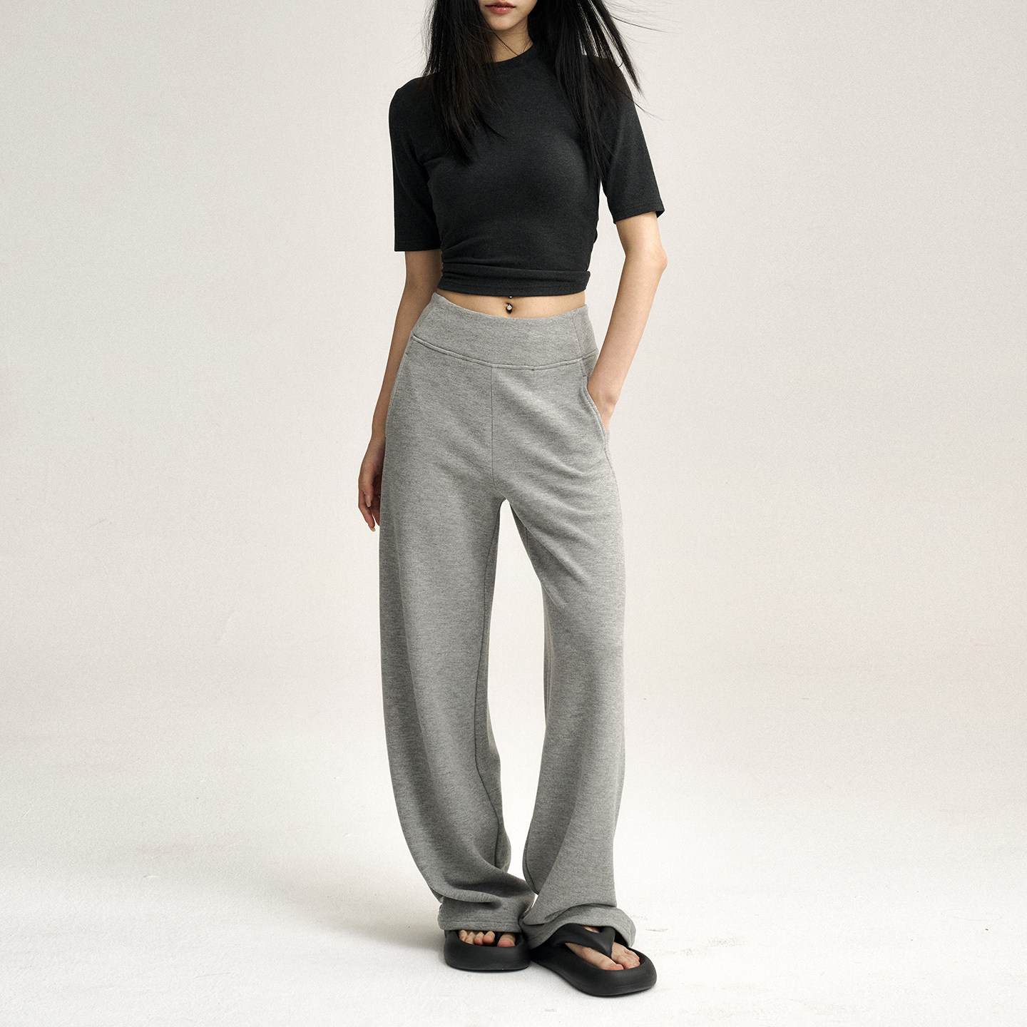 秋冬暖皮垂垂裤醋酸四面弹休闲裤