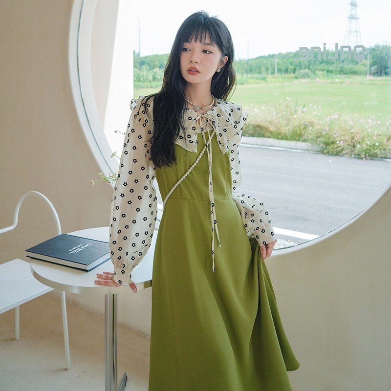 大货已出波点连衣裙F6673大货P115控价168，女装连衣裙，小麦子服饰