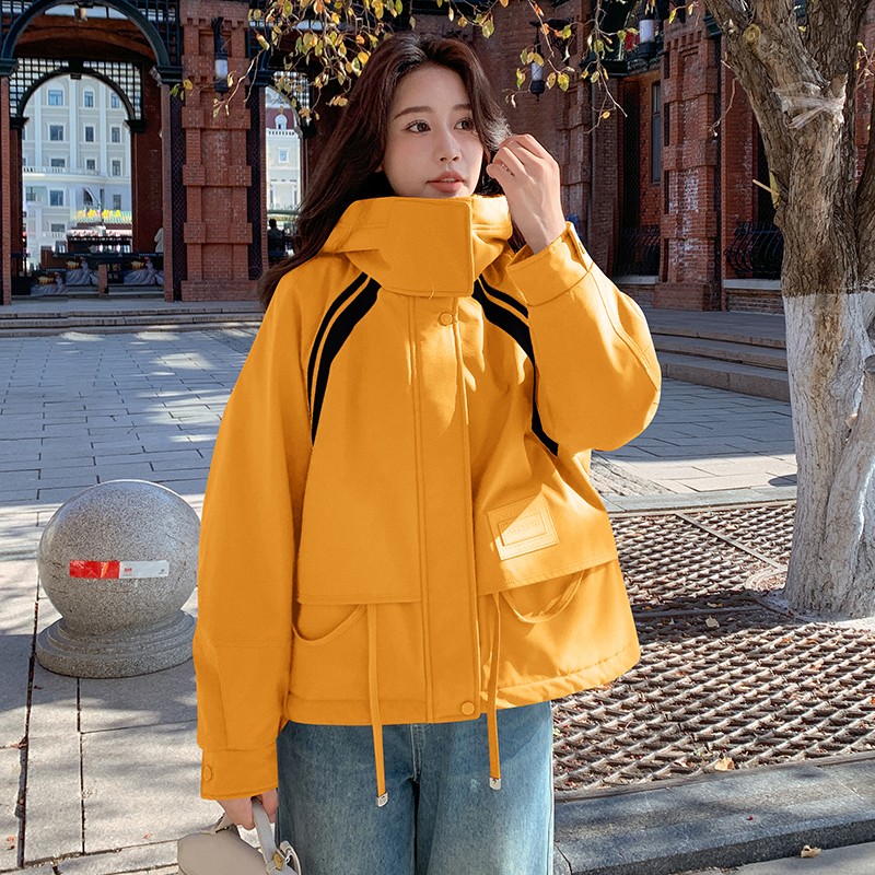 现货-两个色-连帽派克服内里兔毛B175-F8401-P195-K298，女装派克服，小麦子服饰