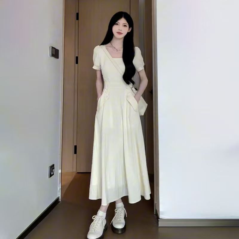 夏季法式小黑裙显瘦大码连衣裙