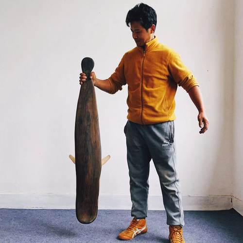 野口勇非洲椅仰望星空椅实木躺椅设计师椅子黑檀木装饰椅阳台椅