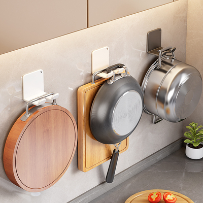 厨房置物架免打孔案板砧板菜板挂钩放置架收纳汤锅炒锅挂架壁挂式