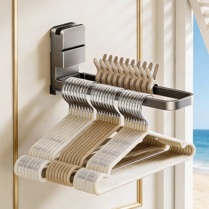 衣架收纳神器吸盘免打孔阳台可折叠夹子收纳架浴室挂毛巾架壁挂式,家庭/个人清洁工具,毛巾挂/毛巾架,淘宝优惠券,粉丝福利购,淘宝优惠卷