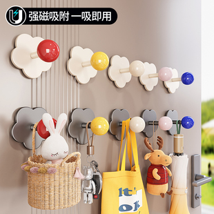多巴胺磁吸挂钩玄关免打孔强力承重粘胶入户门后衣帽钩壁挂式冰箱