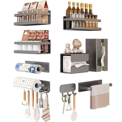 磁吸支架冰箱置物架收纳厨房纸巾保鲜膜储物多功能调料用品挂架子