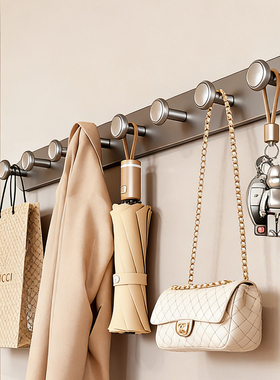 枪灰色玄关门后挂钩免打孔放置雨伞钥匙包包无痕粘胶衣帽钩壁挂式