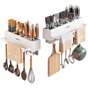 筷子篓置物架免打孔厨房家用刀架一体筷筒菜刀多功能刀具筷笼壁挂