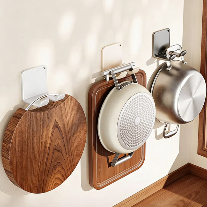 厨房不锈钢菜板挂钩免打孔挂砧板案板汤锅置物架强力承重粘胶墙上,收纳整理,挂钩/粘钩,淘宝优惠券,粉丝福利购,淘宝优惠卷