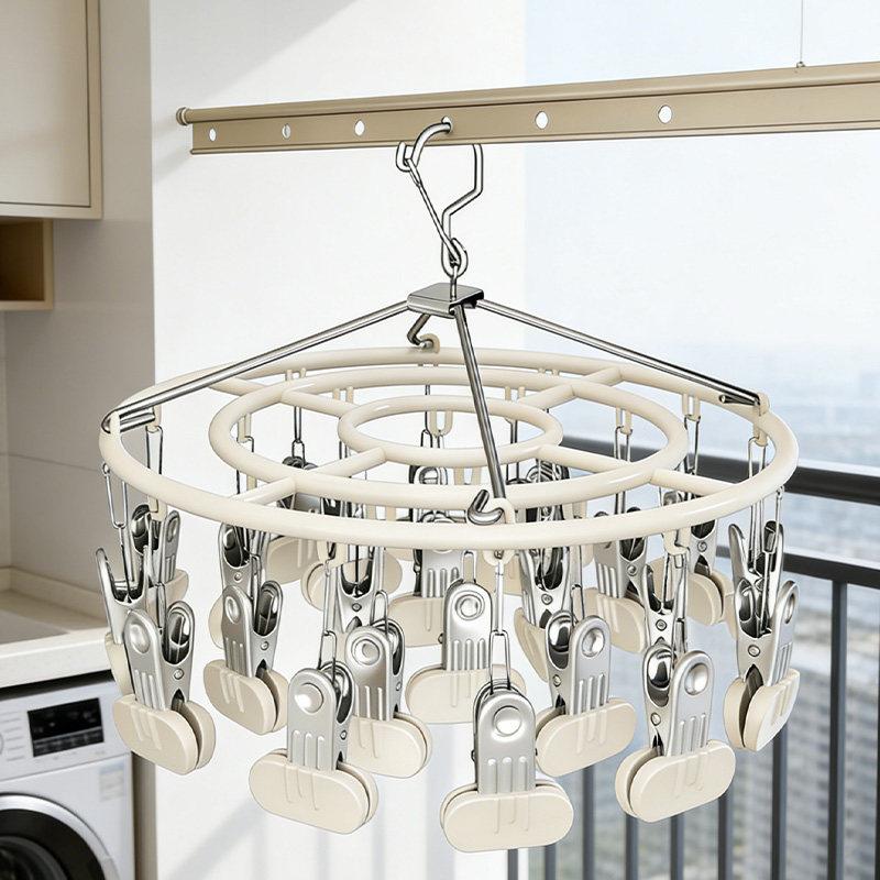 晾晒袜子神器阳台多功能防滑架多夹子防风大夹衣架内衣裤家用挂钩,收纳整理,多夹子晾衣架,淘宝优惠券,粉丝福利购,淘宝优惠卷