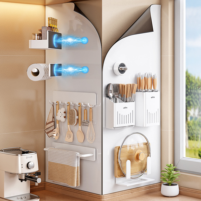 厨房引磁软布珐琅板平替磁吸配件置物架洞洞板墙面挂架刀架收纳架