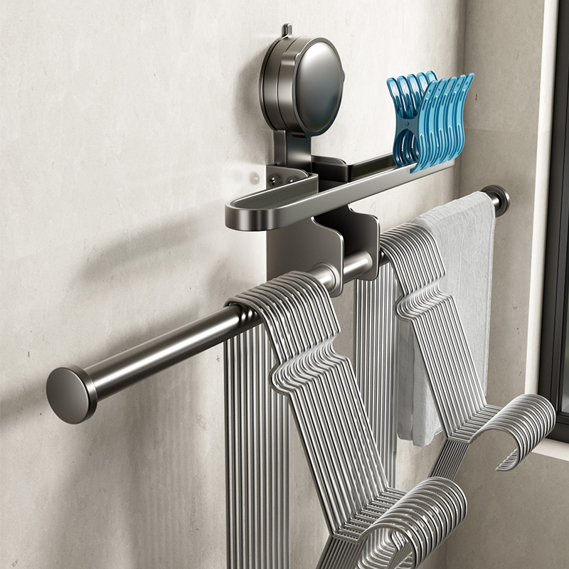 衣架收纳挂衣架壁挂阳台免打孔挂衣钩衣夹子墙上门后整理置物架子