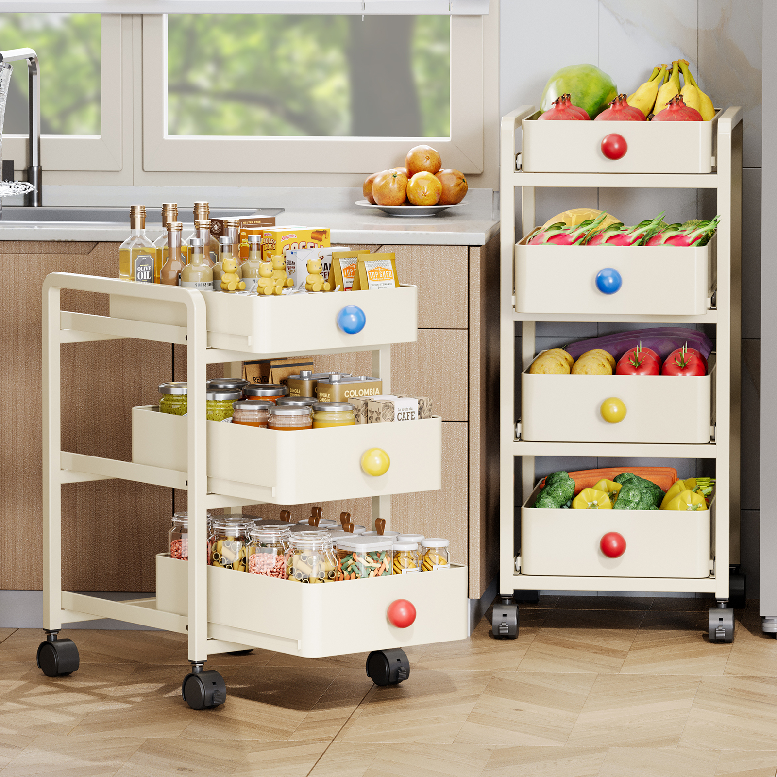 厨房柜内分层架抽屉抽拉式