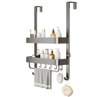 浴室置物架淋浴房挂架子免打孔洗澡间挂篮卫生间挂钩挂杆厕所收纳
