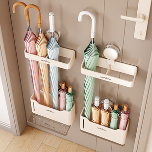 吸盘雨伞挂钩置伞架壁挂门后入户伞置物架子玄关家用收纳盒免打孔