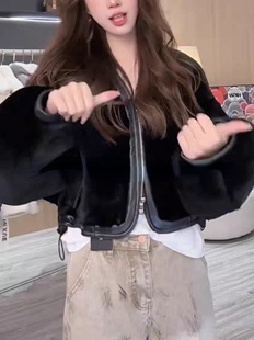 羊皮毛一体短款 进口美丽奴皮草