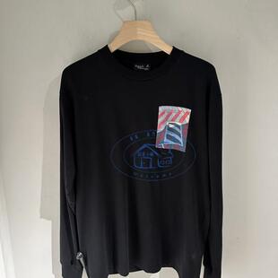 香港专柜代购agnes b.HOMME后背照片印花长袖百搭T恤  24秋冬男装