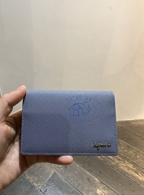 香港专柜代购agnes b.品牌logo防刮牛皮钱包小号卡包23秋冬