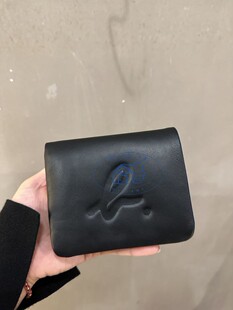 香港專櫃代購agnes b.經典款純色真皮b字logo短款錢包 23秋冬女款