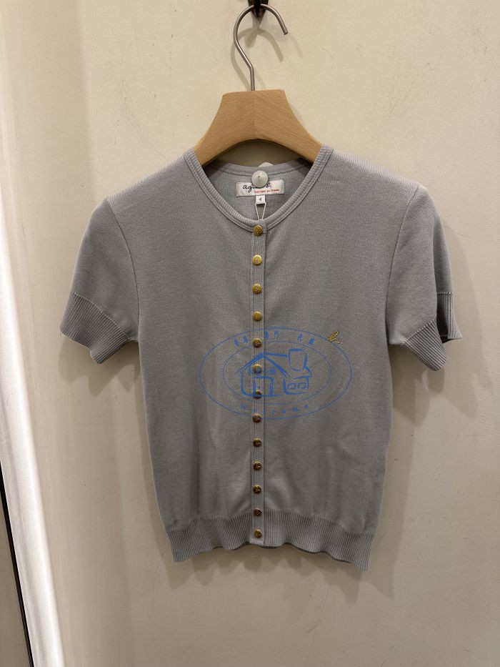 经典款短袖24秋冬针织开衫金色扣