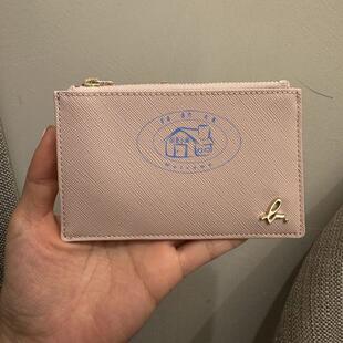 香港专柜代购agnes b.b字logo真皮防刮牛皮拉链卡包 24秋冬新款