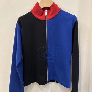 香港专柜代购agnes b.拼色立领拉链长袖百搭气质外套 24秋冬女装