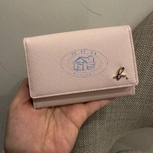 香港专柜代购agnes b.b字logo防刮真皮女款零钱卡包 24秋冬新款