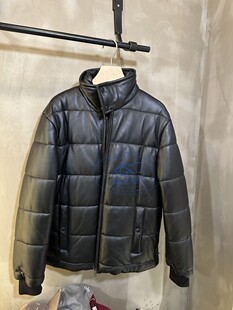 香港專櫃代購agnes b.HOMME立領時尚中长款長袖羊皮皮衣 22秋冬男