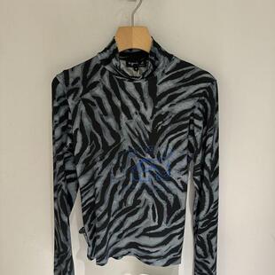 香港专柜代购agnes b.豹纹性感高领百搭长袖打底T恤 24秋冬女装